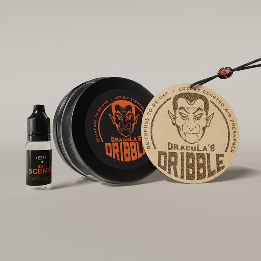 Reusable Car Air Freshener Disc - 'Dracula's Dribble' Design - Reusable Air Fresheners for Cars
