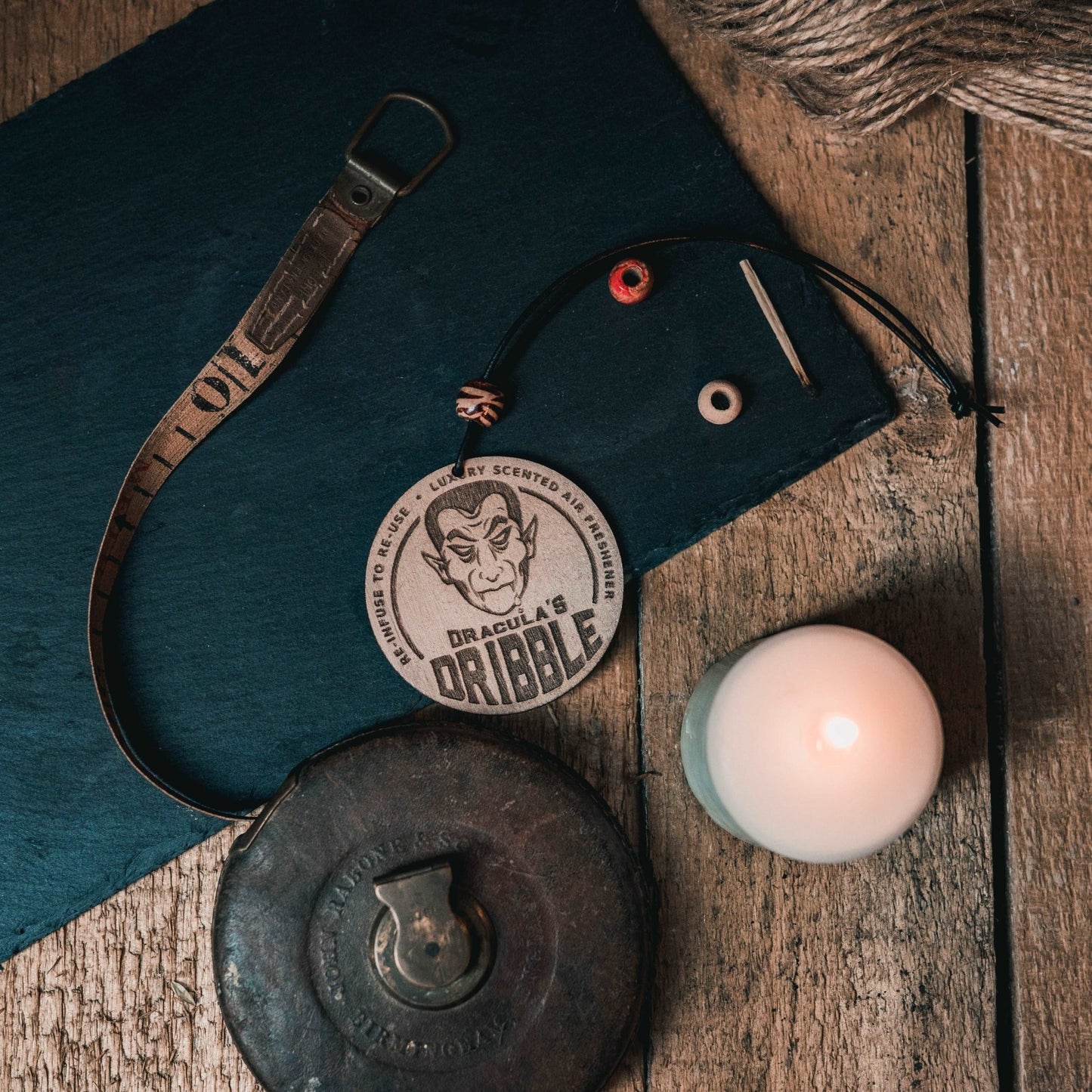 Reusable Car Air Freshener Disc - 'Dracula's Dribble' Design - Reusable Air Fresheners for Cars