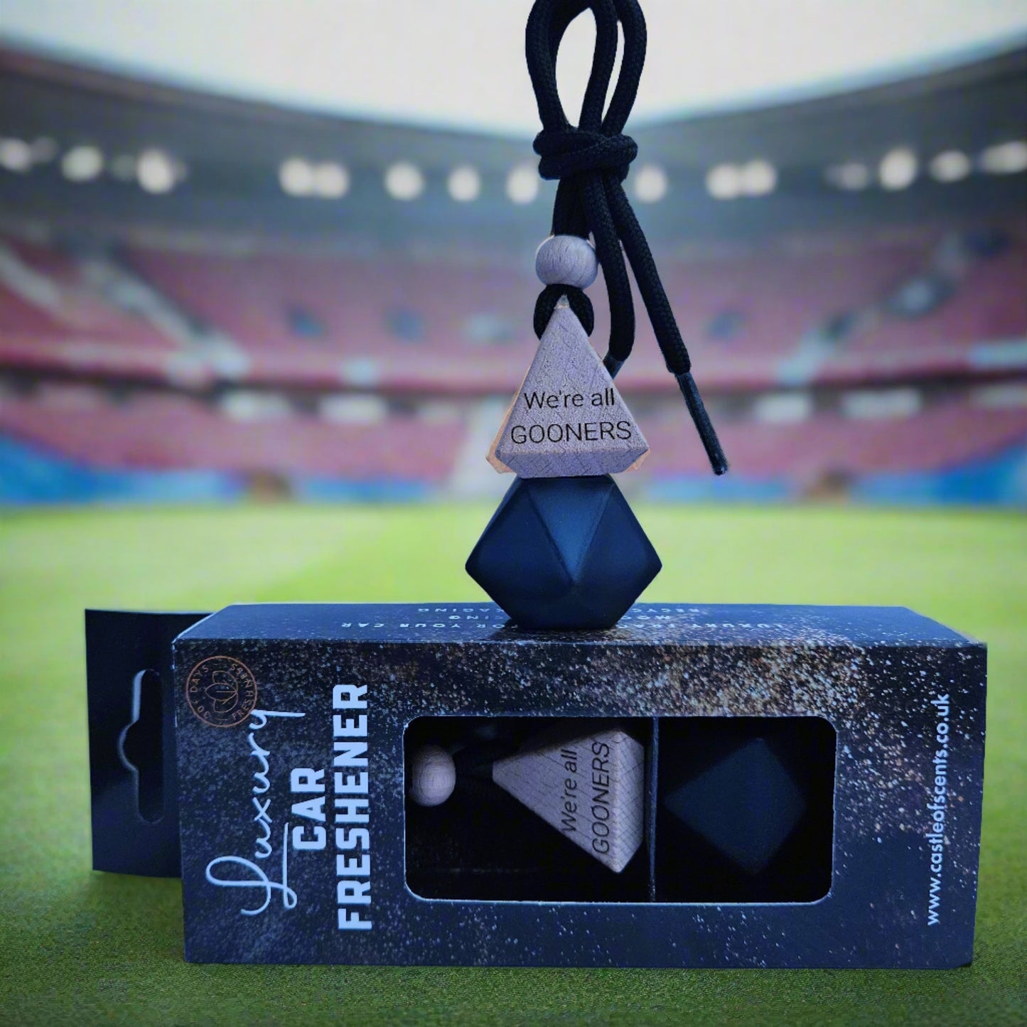 Arsenal FC Car Air Freshener | Personalised for fans "We're all Gooners"