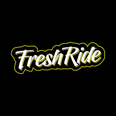Logo with 'Fresh Ride' text on a dark background