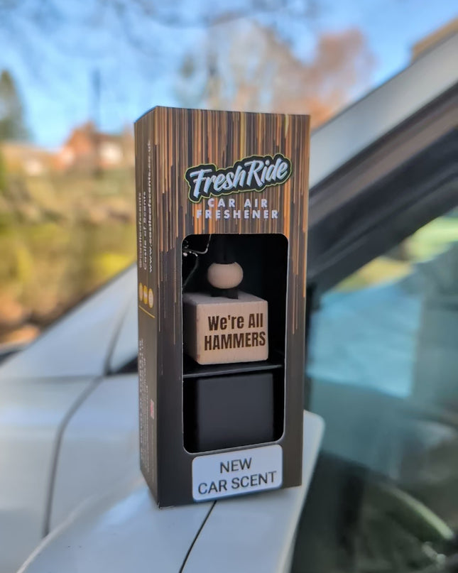 Westham FC car air freshener gift set | New car smell | Burgundy | 8ml glass bottle | Long lasting