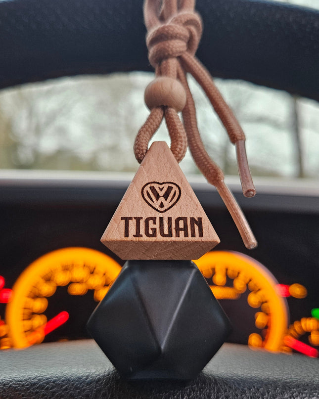 Black glass bottle pendant personalised for VW TIGUAN