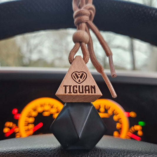 Black glass bottle pendant personalised for VW TIGUAN
