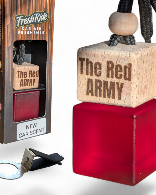 Man UTD inspired car air freshener | The Red Army fan gift | New car smell by FreshRide