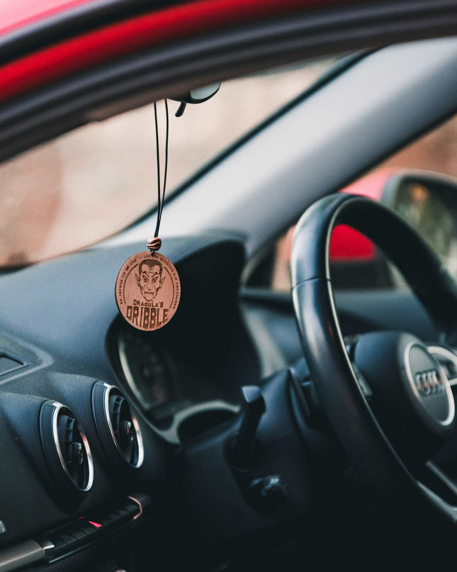 Reusable Car Air Freshener Disc - 'Dracula's Dribble' Design - Reusable Air Fresheners for Cars