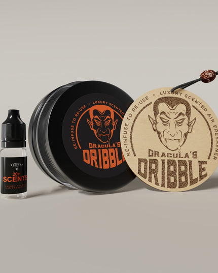 Reusable Car Air Freshener Disc - 'Dracula's Dribble' Design - Reusable Air Fresheners for Cars