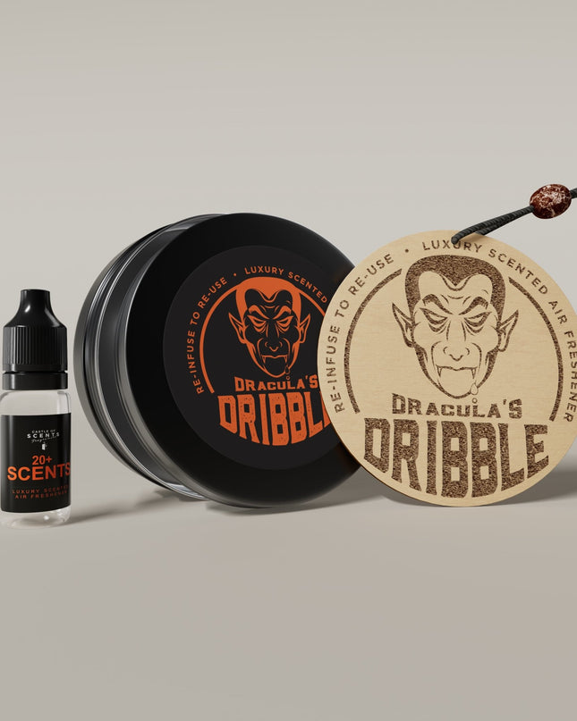 Reusable Car Air Freshener Disc - 'Dracula's Dribble' Design - Reusable Air Fresheners for Cars