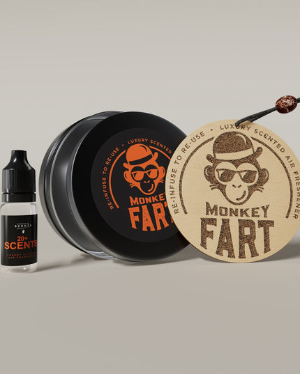 Reusable Car Air Freshener - 'Monkey Fart' Design - Castle of Scent Car Air Freshener, Reusable Air Fresheners for Cars