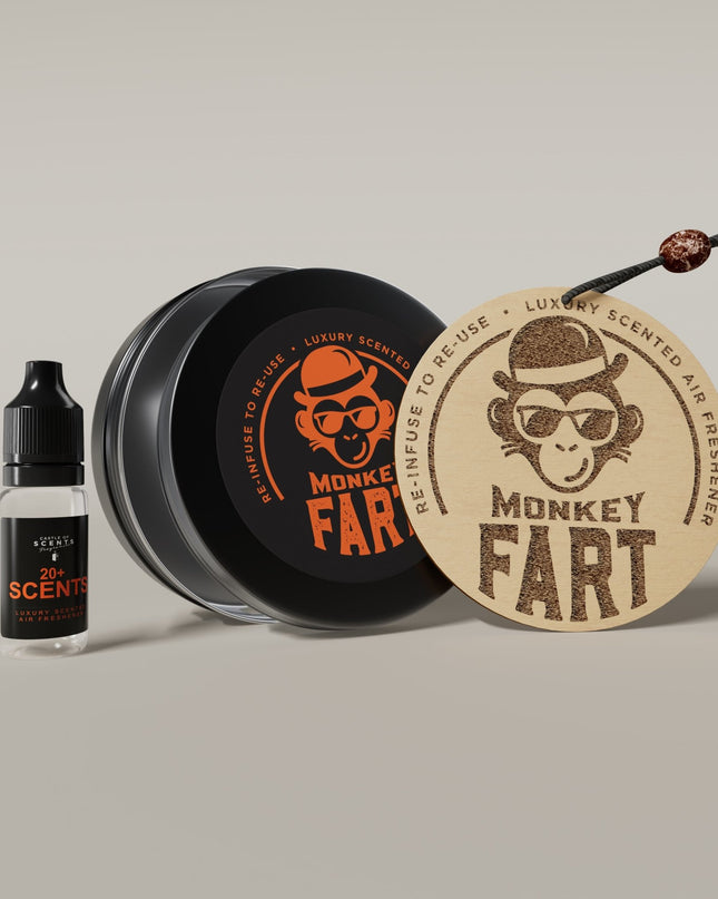 Reusable Car Air Freshener - 'Monkey Fart' Design - Castle of Scent Car Air Freshener, Reusable Air Fresheners for Cars